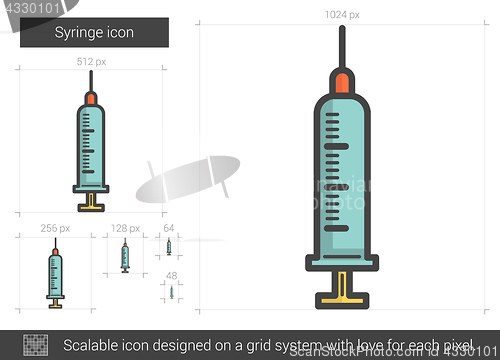 Image of Syringe line icon.