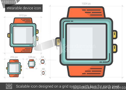 Image of Wearable device line icon.