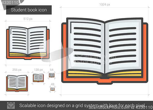 Image of Student book line icon.