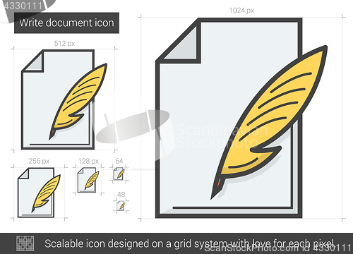 Image of Write document line icon.