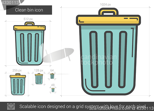 Image of Clean bin line icon.