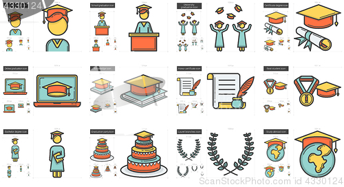 Image of Education line icon set.