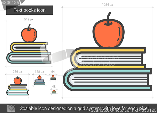 Image of Text books line icon.