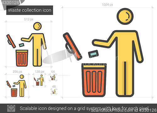 Image of Waste collection line icon.