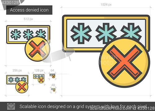 Image of Access denied line icon.