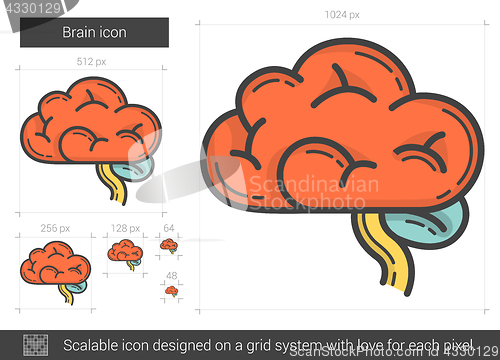 Image of Brain line icon.