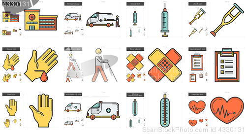 Image of Medicine line icon set.