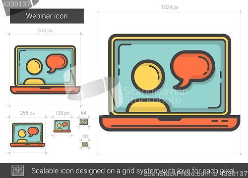 Image of Webinar line icon.