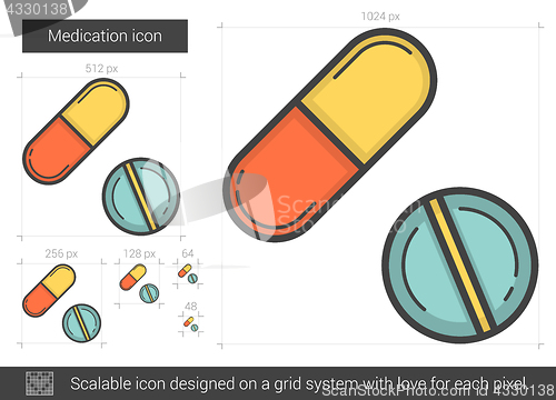 Image of Medication line icon.