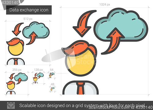 Image of Data exchange line icon.