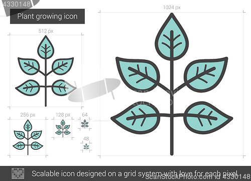 Image of Plant growing line icon.