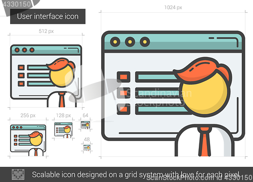 Image of User interface line icon.