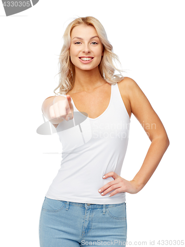 Image of happy smiling young woman with blonde hair