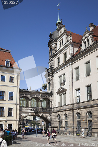 Image of an archway between two buildings in Dresden Germany