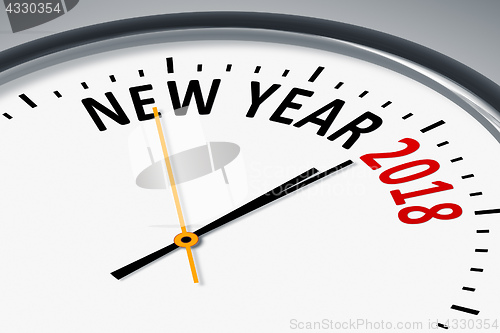 Image of clock with new year 2018