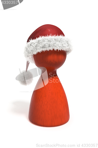 Image of a red christmas pawn isolated on white