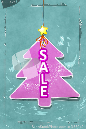 Image of pink water color christmas tree tag sale