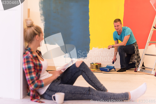 Image of couple doing home renovations