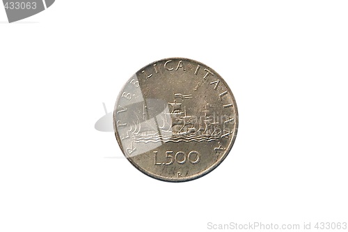 Image of 500 Italian lire coin