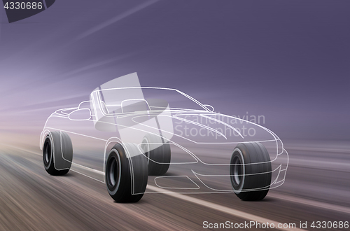 Image of 3D illustration of sport car