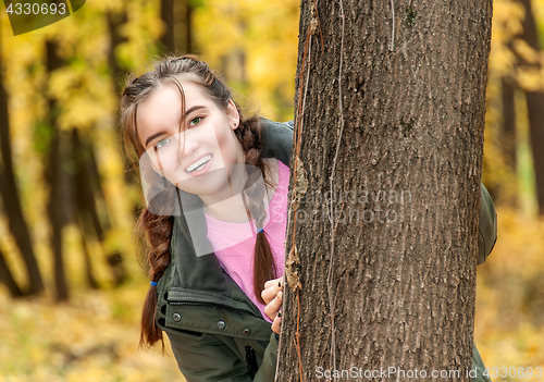 Image of Laughing teen girl