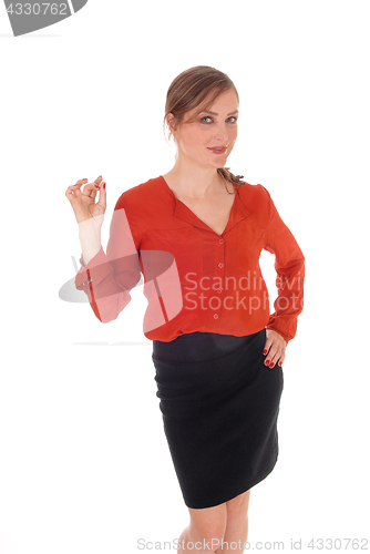 Image of Business woman giving OK sign.