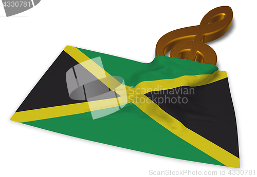 Image of clef symbol symbol and flag of jamaica - 3d rendering