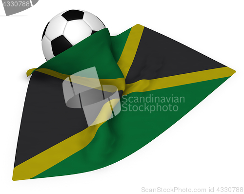 Image of soccer ball and flag of jamaica - 3d rendering