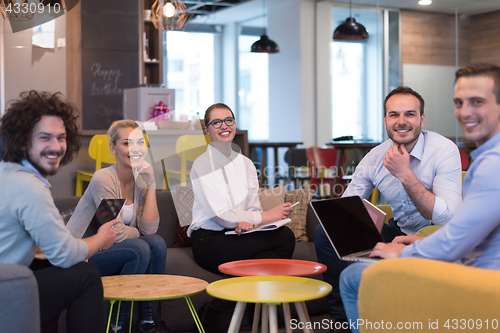 Image of Startup Business Team At A Meeting at modern office building