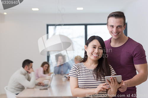 Image of Startup Business Team At A Meeting at modern office building