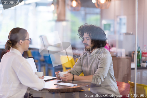 Image of startup Business team Working With laptop in creative office