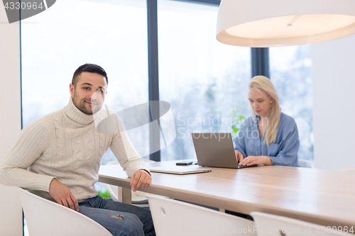 Image of Startup Business Team At A Meeting at modern office building