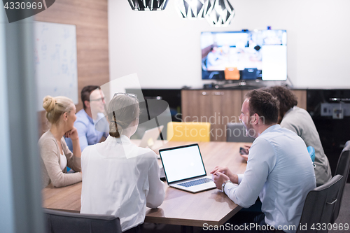 Image of Startup Business Team At A Meeting at modern office building