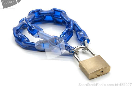 Image of Padlock and blue chain