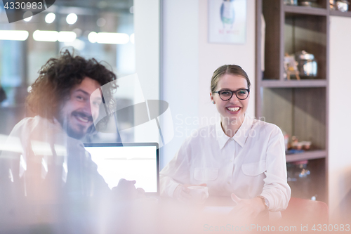 Image of startup Business team Working With laptop in creative office