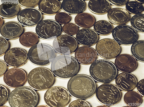 Image of Vintage Many Euro coins