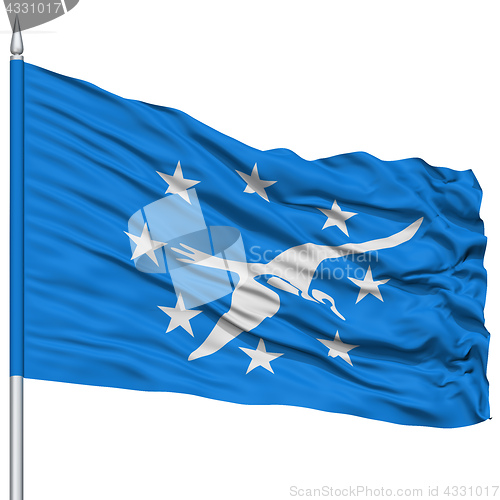 Image of Corpus Christi City Flag on Flagpole, USA