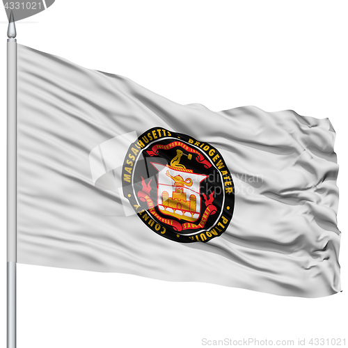 Image of Bridgewater City Flag on Flagpole, USA