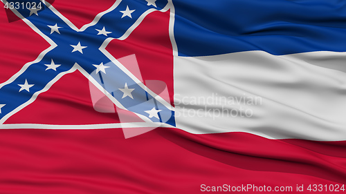 Image of Closeup Mississippi Flag, USA state