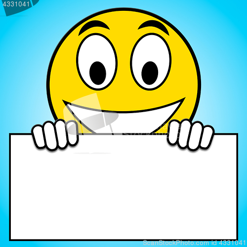 Image of Smiley Sign Shows Happy Face 3d Illustration