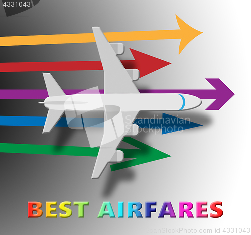 Image of Best Airfares Indicates Optimum Cost Flights 3d Illustration