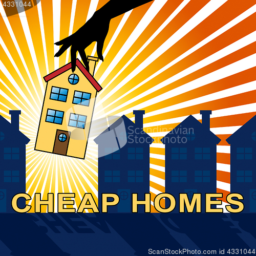 Image of Cheap Homes Shows Real Estate 3d Illustration