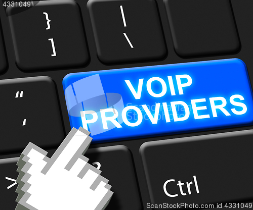 Image of Voip Providers Key Showing Internet Voice 3d Illustration