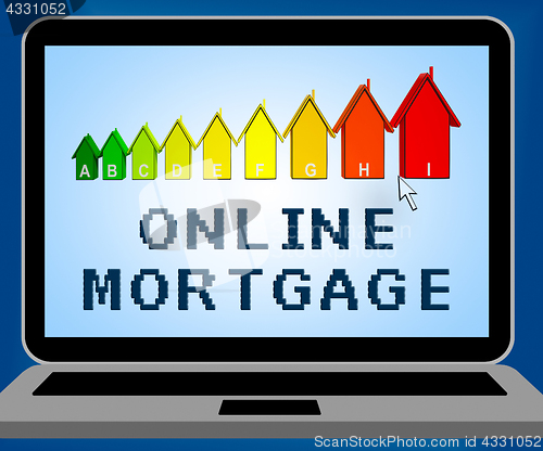 Image of Online Mortgage Means Credit Finance 3d Illustration