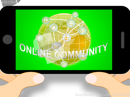 Image of Online Community Meaning Social Media 3d Illustration