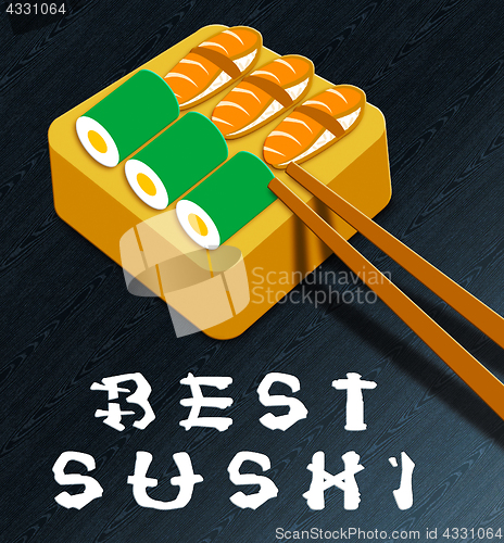 Image of Best Sushi Showing Japan Cuisine 3d Illustration