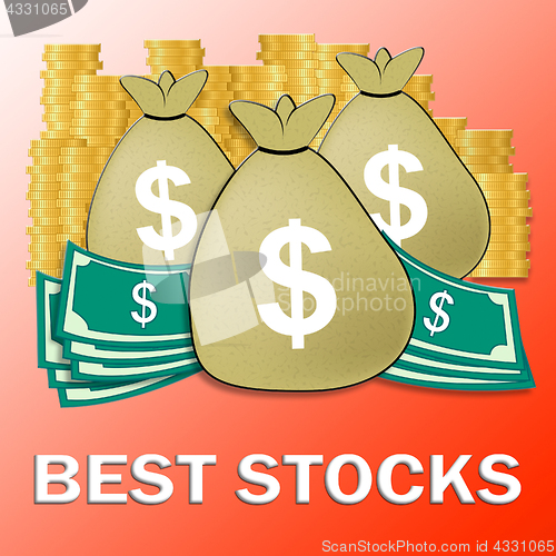 Image of Best Stocks Meaning Top Shares 3d Illustration