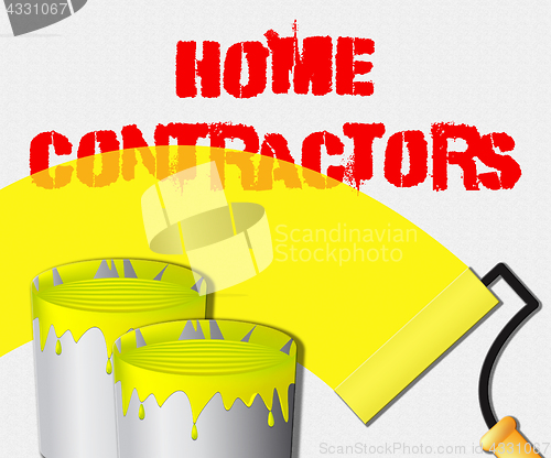 Image of Home Contractors Displays Construction Companies 3d Illustration