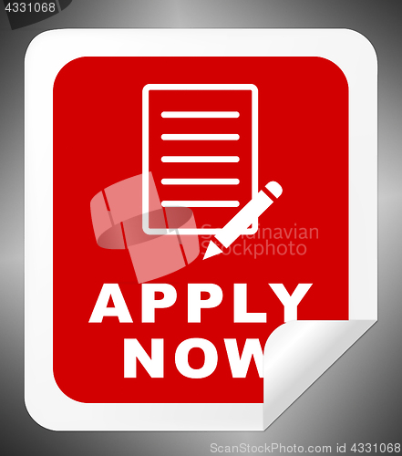 Image of Apply Now Means Occupation Admission 3d Illustration