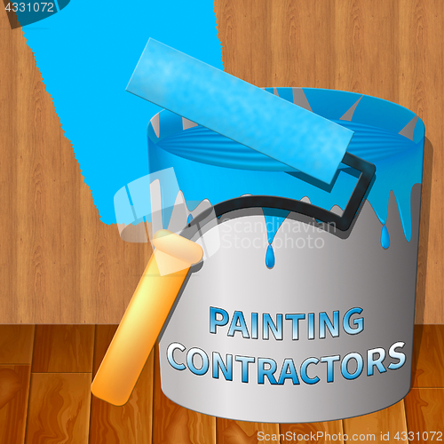 Image of Painting Contractors Means Paint Contract 3d Illustration